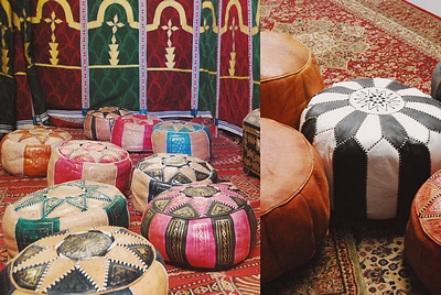 Pouffe leather / Hassock Maroccan