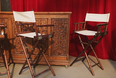 Directors Chair High in White  (Stool)