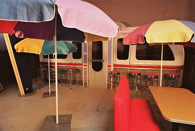 Parasol Beach in Bright Colours