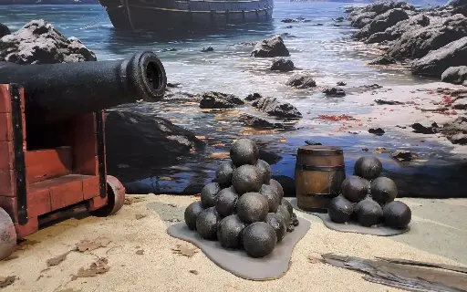 Cannon Balls   a pile of -