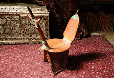 Camel  Saddle, in Leather with handle