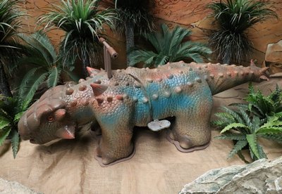 Dinosaur Kiddy Ride  Brown  Ankylosaurus