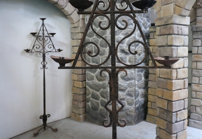 Candle Holder  Triangular Iron Large