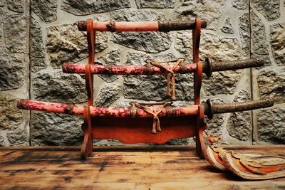Three Japanese Swords on a Stand