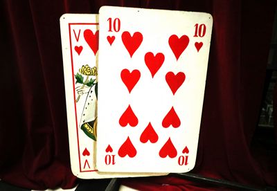 Playing Card  Ten &amp| Queen of Hearts