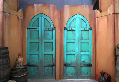 Arabian Wall  with a  Green Door