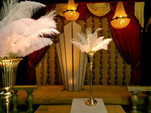 Candlestick with Ostrich Feathers
