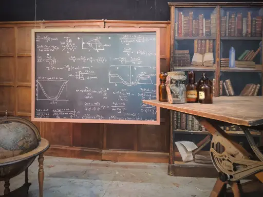 Schoolbord wiskundeformules er op