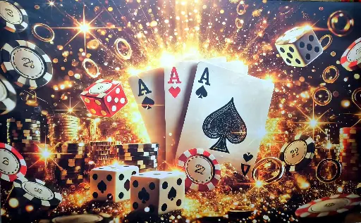 Panel Casino Cards Dices and Chips  