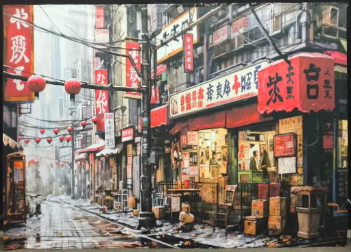 Backdrop Asian street