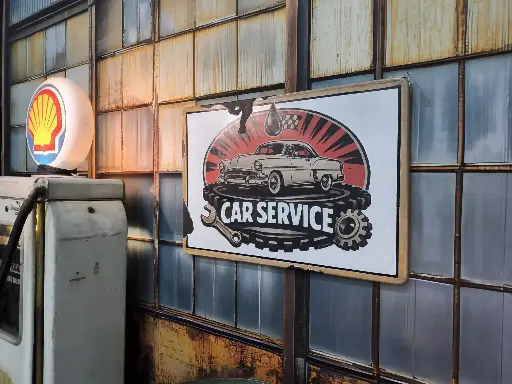 Advertisement Panel Car service enamel-look
