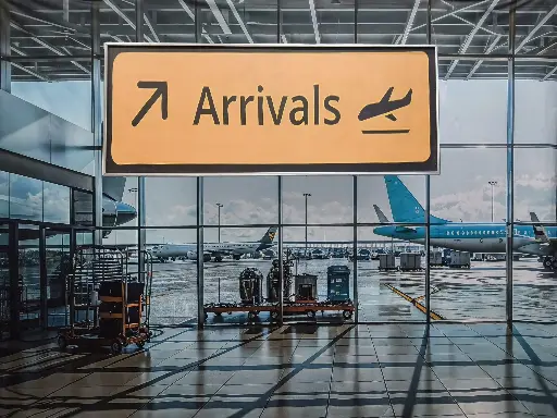 Panel  Airport  "Arrivals "  in Metal Frame 