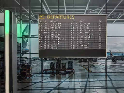 Airport Information Board in Metal Frame 
