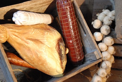 Crate  with  Hams and Salamies