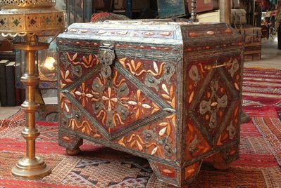 Chest, wth. Stone, Leather and Metallic decorations