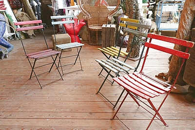 Chair, Tip-up seat, coloured