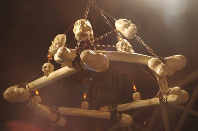 Chandelier  with  Skulls and Bones    L