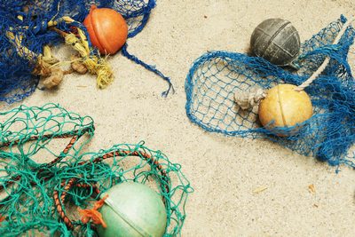 Piece of Fishnet with buoy