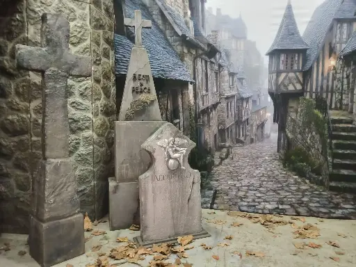 Grave monument, RIP, in metal letters