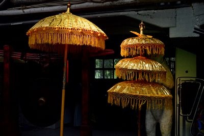 Two Parasols  Thai   Yellow with Gold