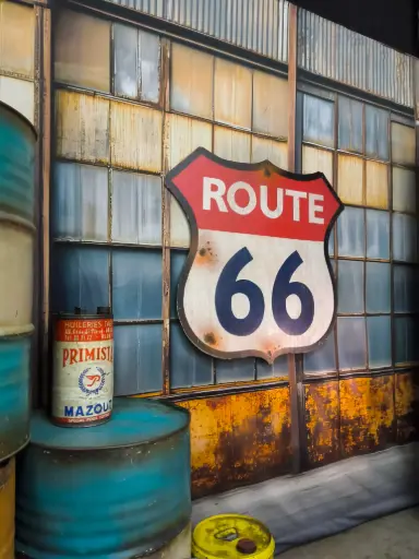 Panel Route 66 red-white