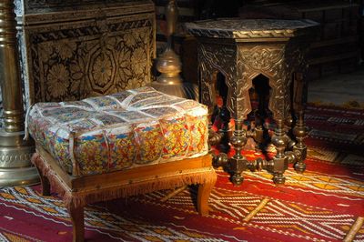 Maroccan Woodcarved Table, Black