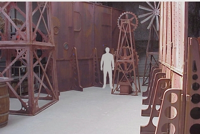 Wall, Steelplated, Rusty,  a pc.