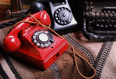 Telephone Rotary Dial  in  Red