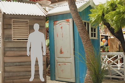 Cabin, sea-, Blue 3D